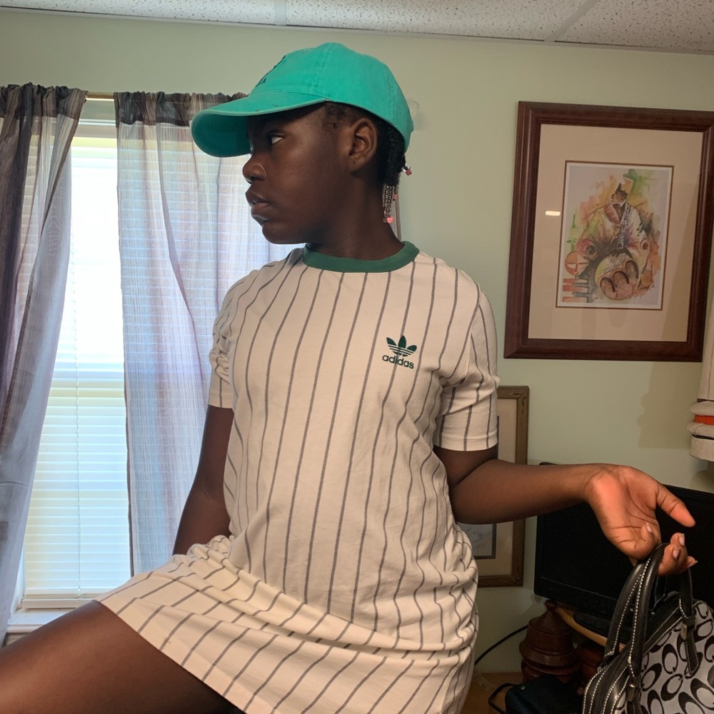 Adidas Green black and white dress